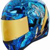 Full Face * | Icon Airform Ships Company Helmet Blue/Gold