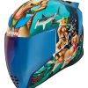 Full Face * | Icon Airflite Pleasuredome 4 Helmet Blue