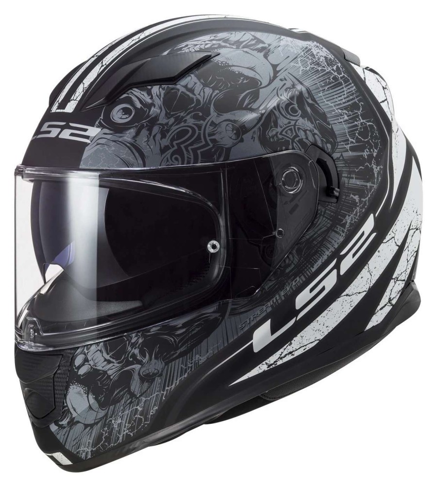 Full Face * | Ls2 Helmets Ls2 Stream Throne Helmet Matte Black/Grey