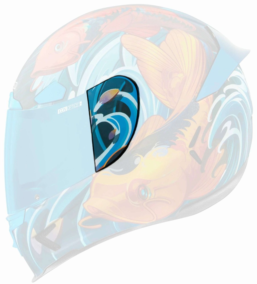 Helmet Accessories * | Icon Airframe Pro Koi Side Plates Blue