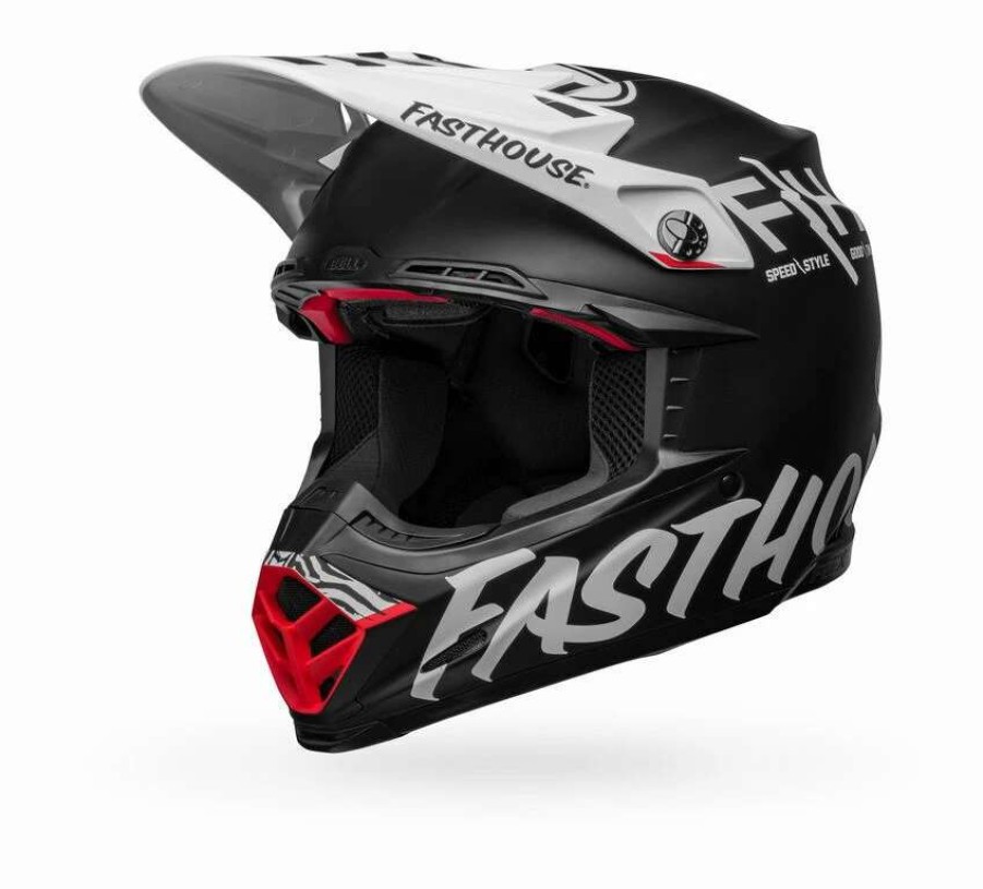 Dirt * | Bell Helmets Bell Moto-9S Flex Fasthouse Crew Helmet Black/White