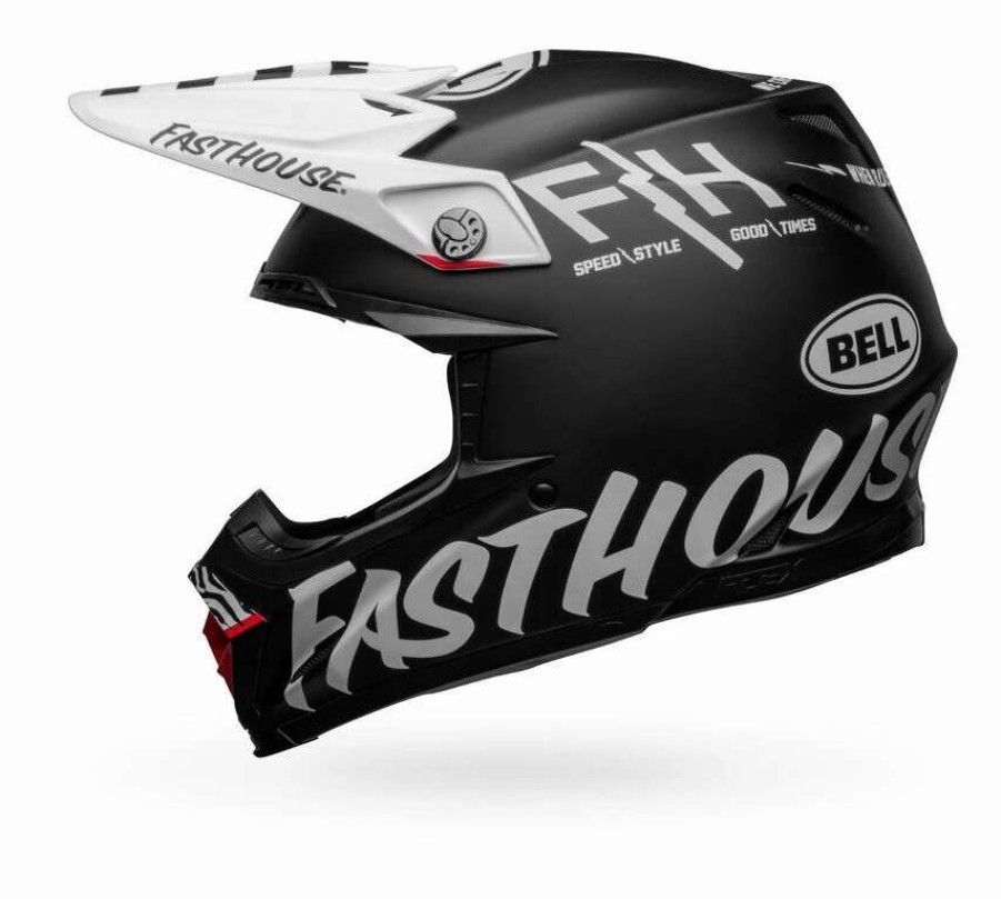 Dirt * | Bell Helmets Bell Moto-9S Flex Fasthouse Crew Helmet Black/White