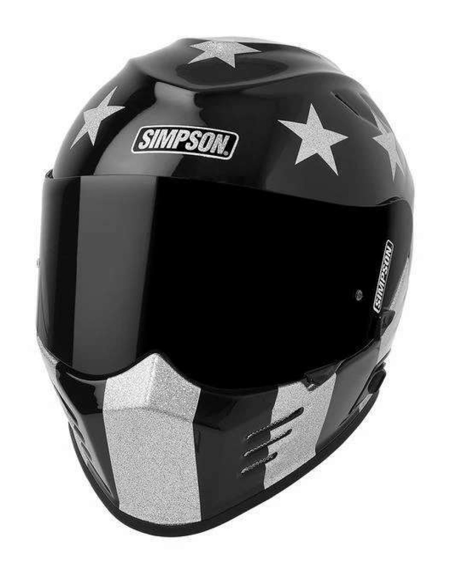 Full Face * | Simpson Helmets Simpson Ghost Bandit Sting Rae Helmet Black/Silver