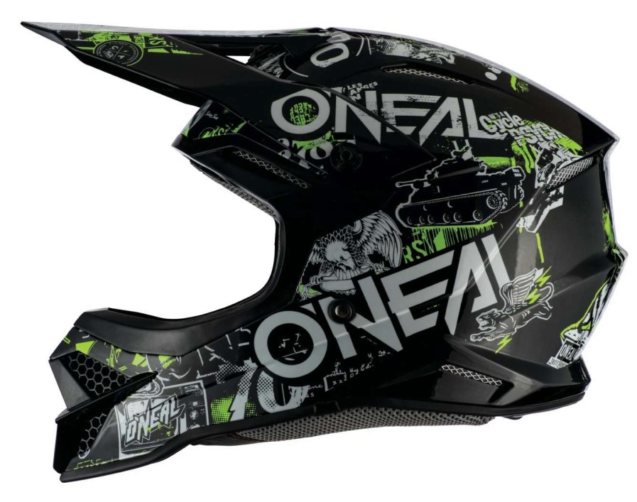 Dirt * | O'Neal 3 Series Attack Helmet Black/Neon Yellow