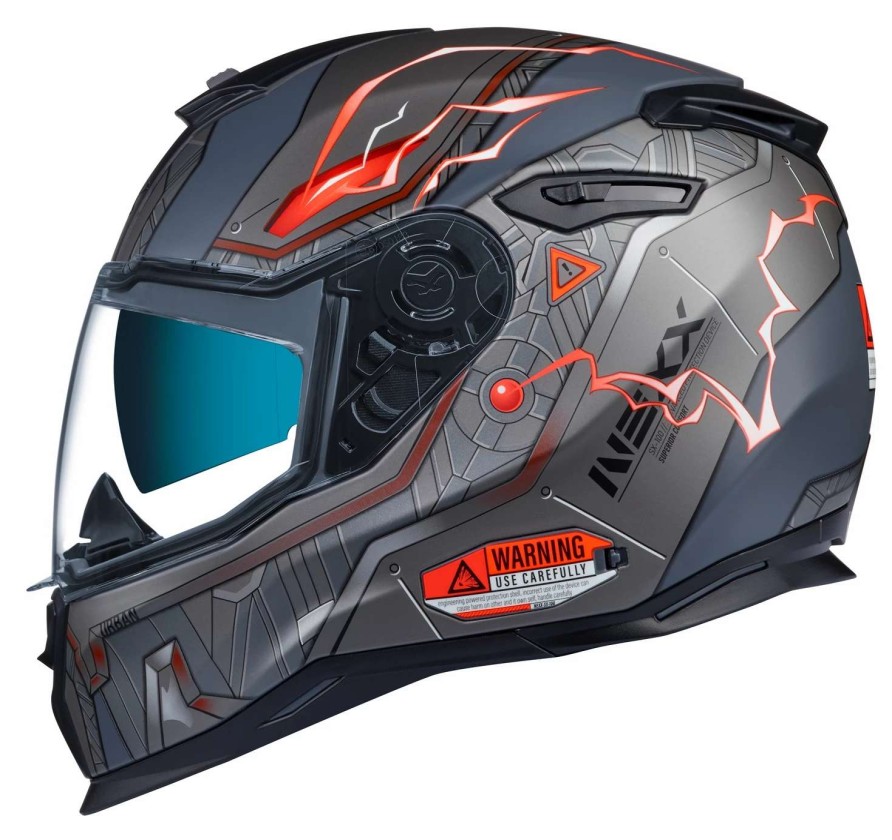 Full Face * | Nexx Helmets Nexx Sx100 Gigabot Helmet Grey/Red