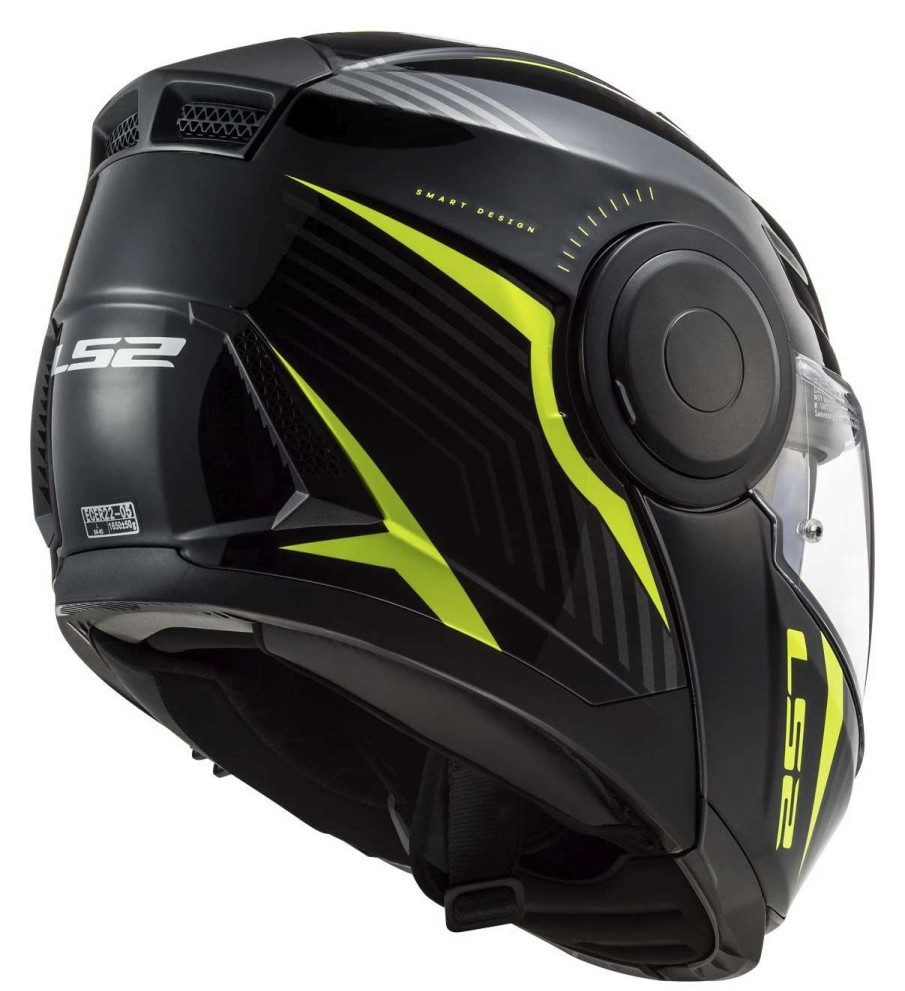 Modular * | Ls2 Helmets Ls2 Horizon Skid Helmet Black/Hi-Viz Yellow