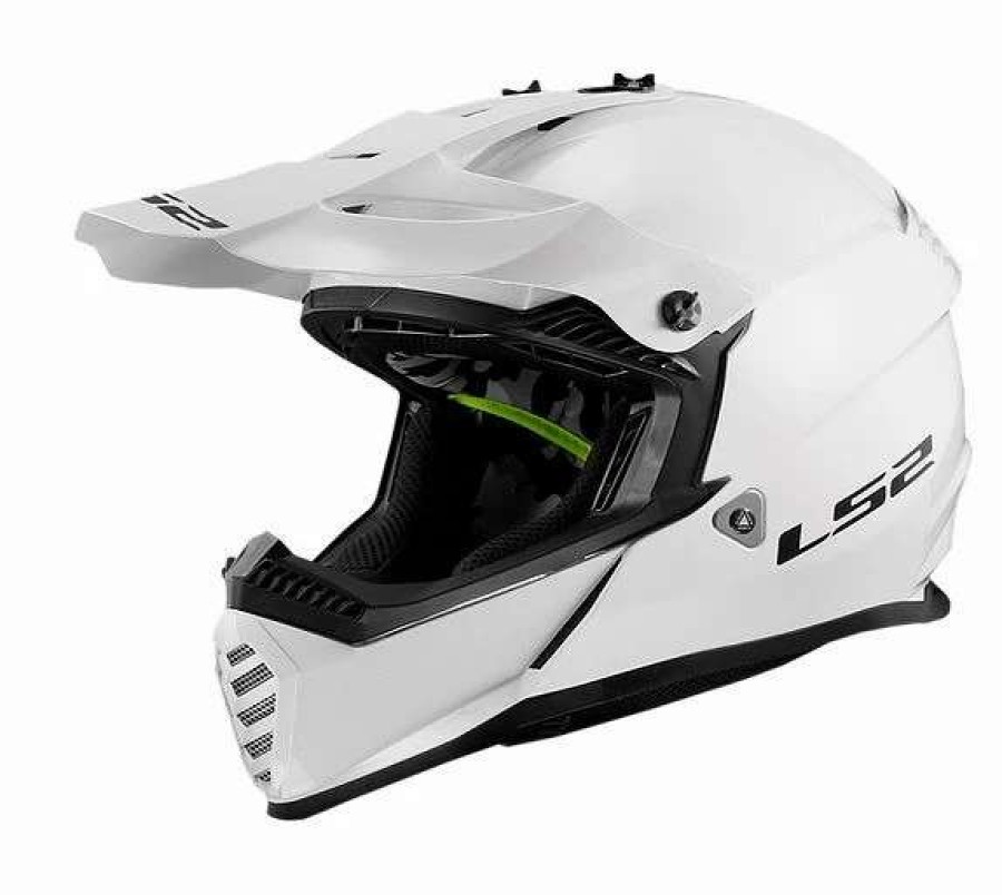 Dirt * | Ls2 Helmets Ls2 Gate Helmet Solid Gloss White