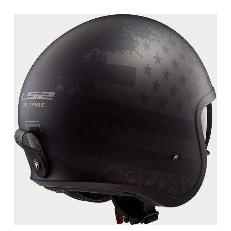 Open Face & 3/4 * | Ls2 Helmets Ls2 Spitfire Black Flag Helmet Matte Black