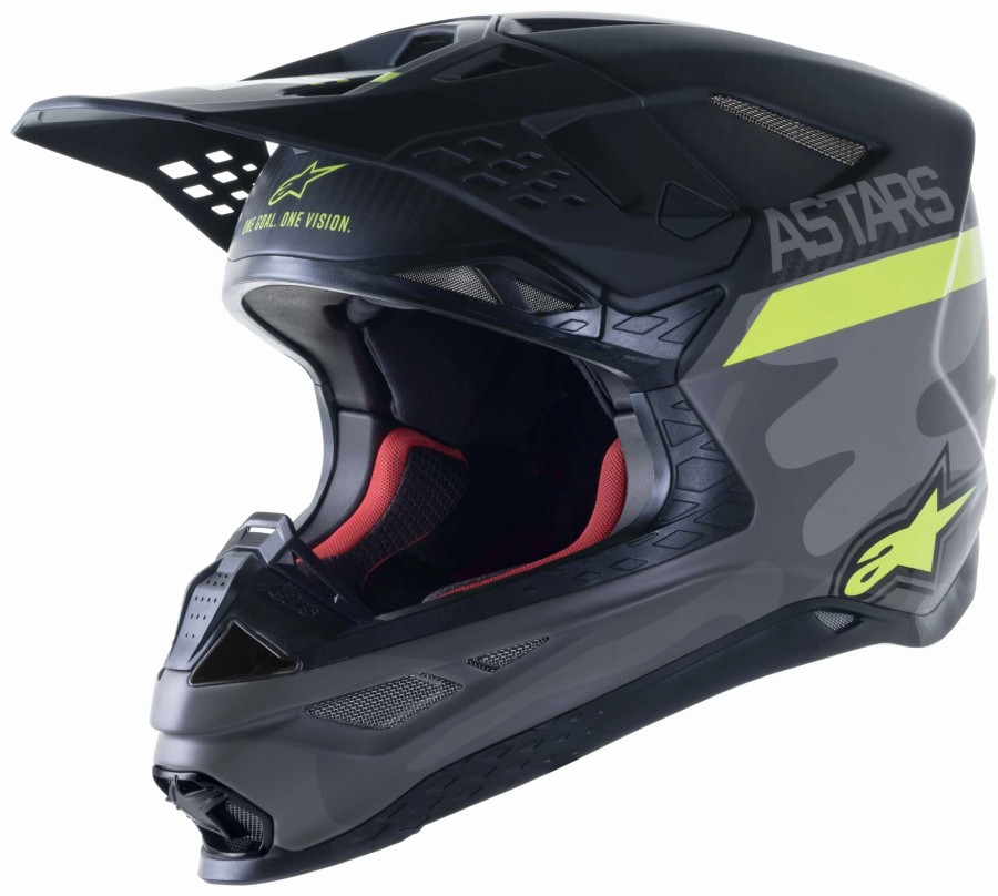 Dirt * | Alpinestars Supertech M10 Carbon Ams Helmet Yellow/Black