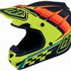 Dirt * | Troy Lee Designs Troy Lee Youth Se4 Polyacrylite Mips Warped Helmet Yellow