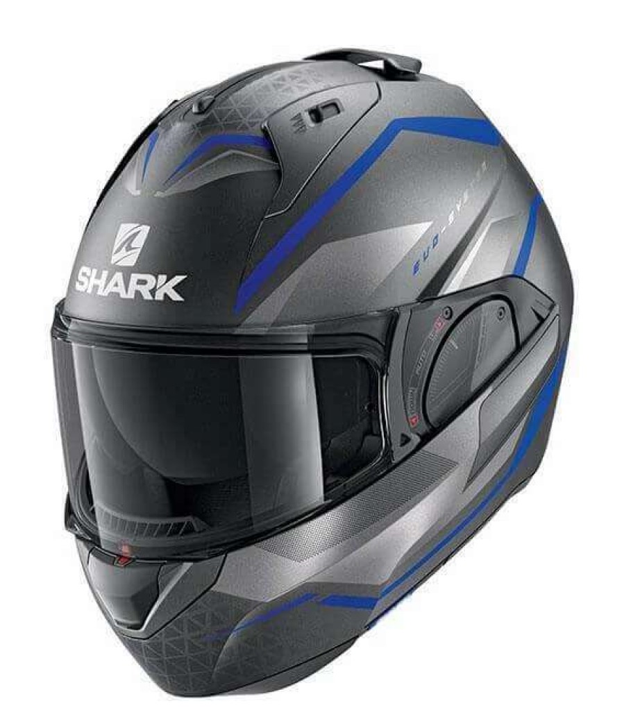 Modular * | Shark Helmets Shark Evo-One 2 Yari Helmet / Xl [Open Box] Matte Anthracite/Blue/Silver