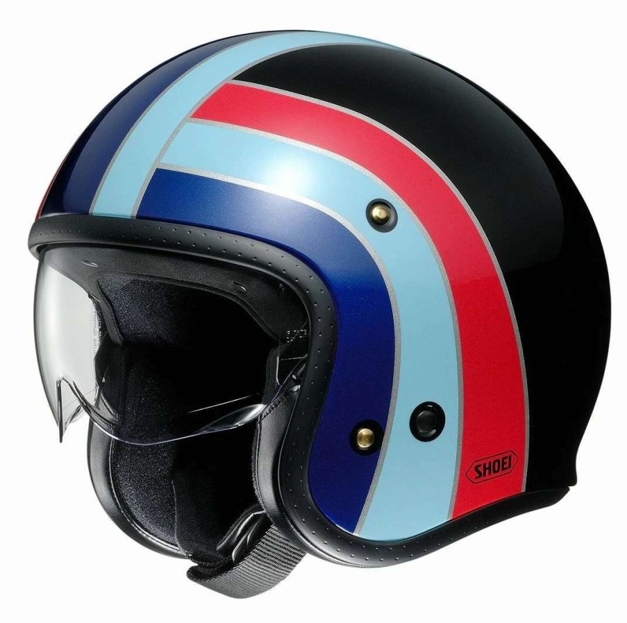 Open Face & 3/4 * | Shoei Helmets Shoei J·O Nostalgia Helmet Black/Blue/Red